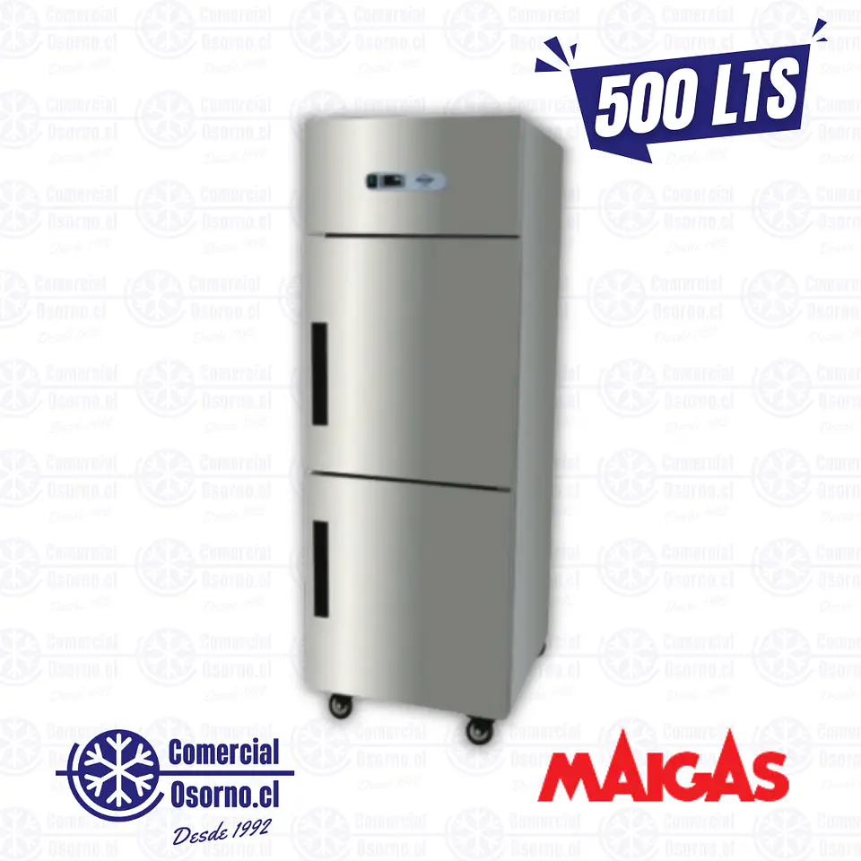 CONGELADOR VERTICAL 500LTS. 2 PUERTAS ACERO MAIGAS 1