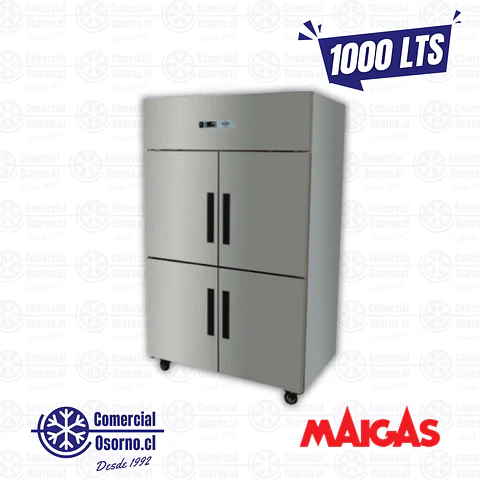 CONGELADOR VERTICAL 1000LTS. 4 PUERTAS ACERO MAIGAS