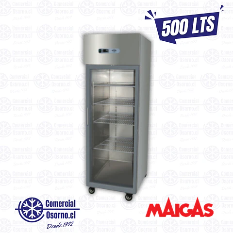 REFRIGERADOR VERTICAL 500LTS. 1 PUERTA VIDRIO MAIGAS
