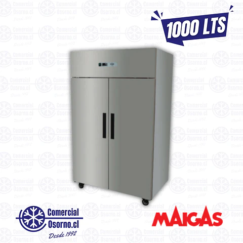 REFRIGERADOR VERTICAL 1000LTS. 2 PUERTAS ACERO MAIGAS