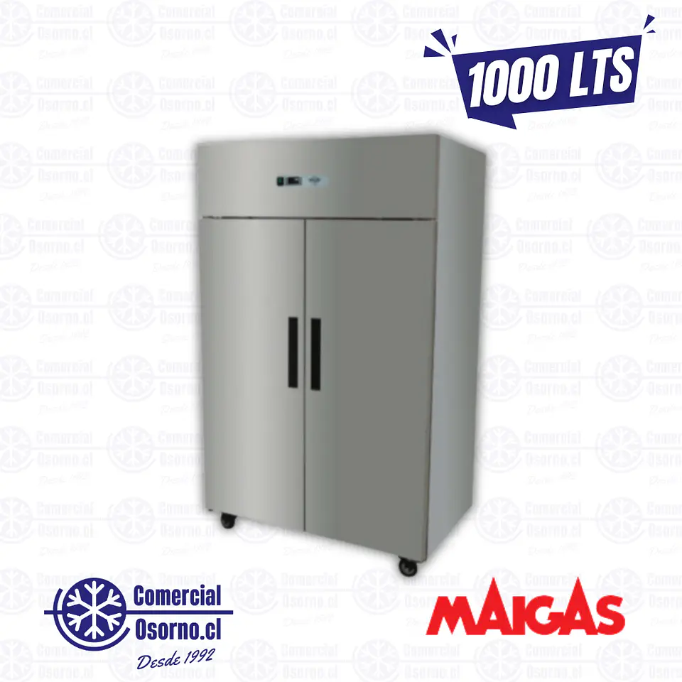 REFRIGERADOR VERTICAL 1000LTS. 2 PUERTAS ACERO MAIGAS 1