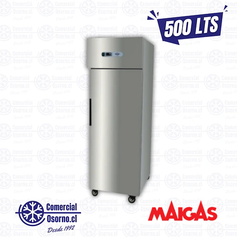REFRIGERADOR VERTICAL 500LTS. 1 PUERTA ACERO MAIGAS