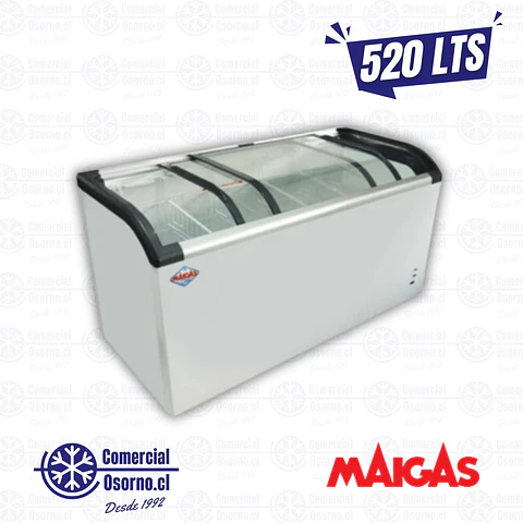 CONGELADOR 520LTS TAPA VIDRIO MAIGAS