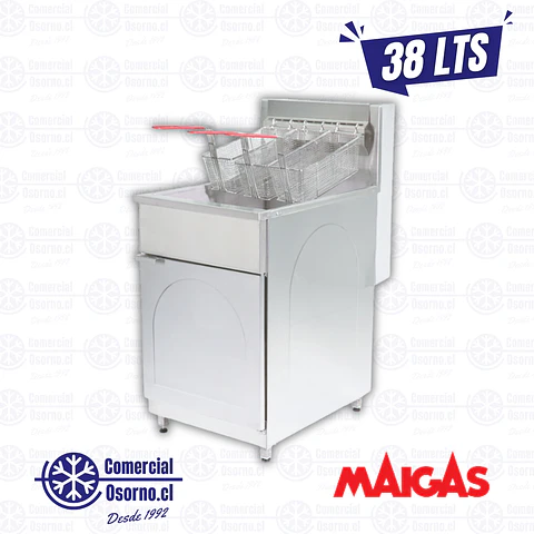 FREIDORA GAS 38LTS MAIGAS 3 CANASTILLOS