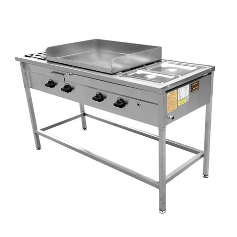 LONCHERA CHURRASQUERA 50X70CM CON 2 QUEMADORES COUSIÑO
