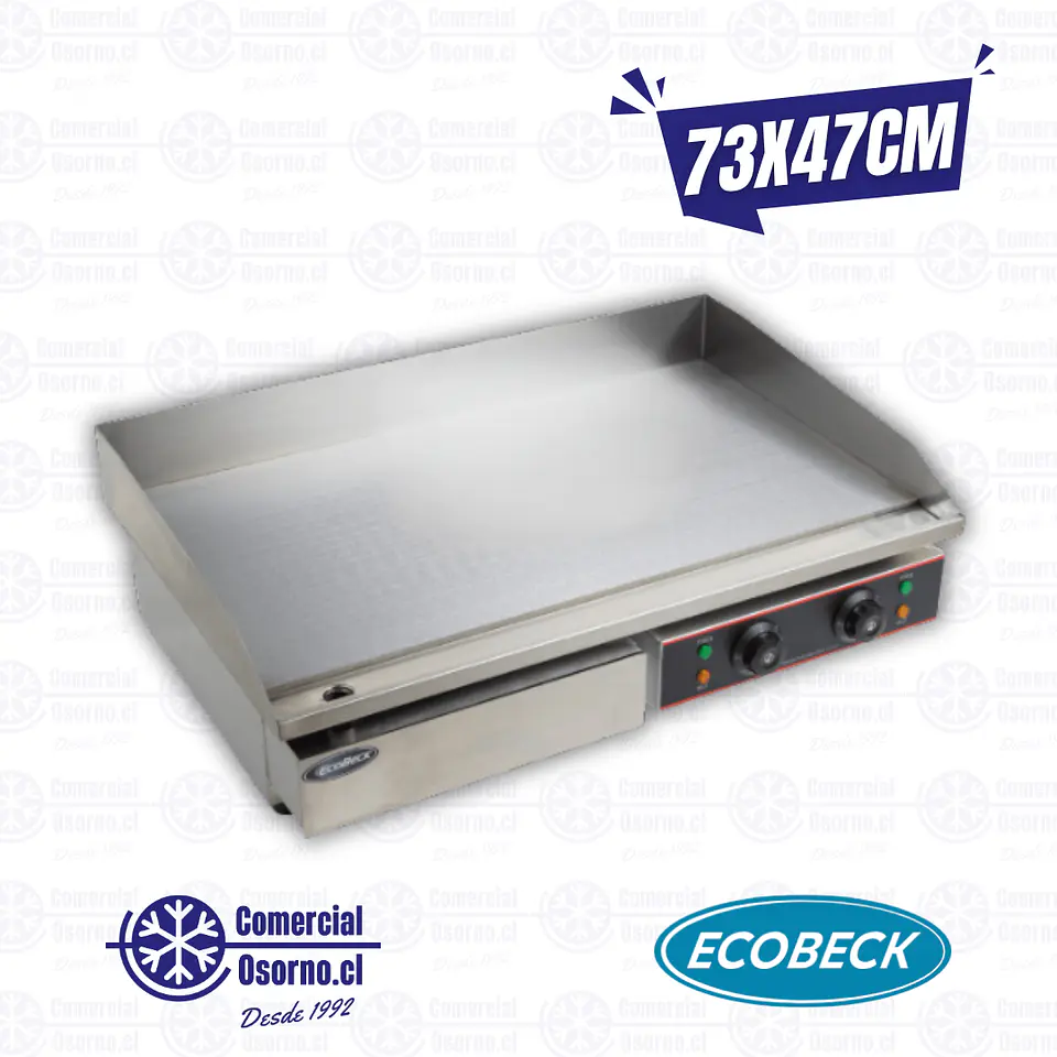 PLANCHA CHURRASQUERA 73X47CM LISA ELÉCTRICA ECOBECK 1