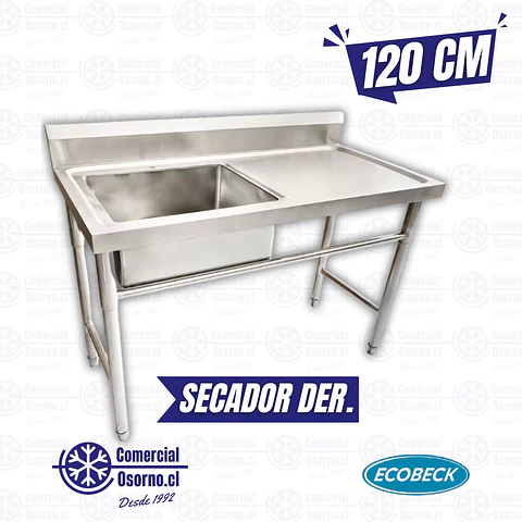 LAVAFONDO 1 TAZA SECADOR DER. 120X60X90CM ECOBECK