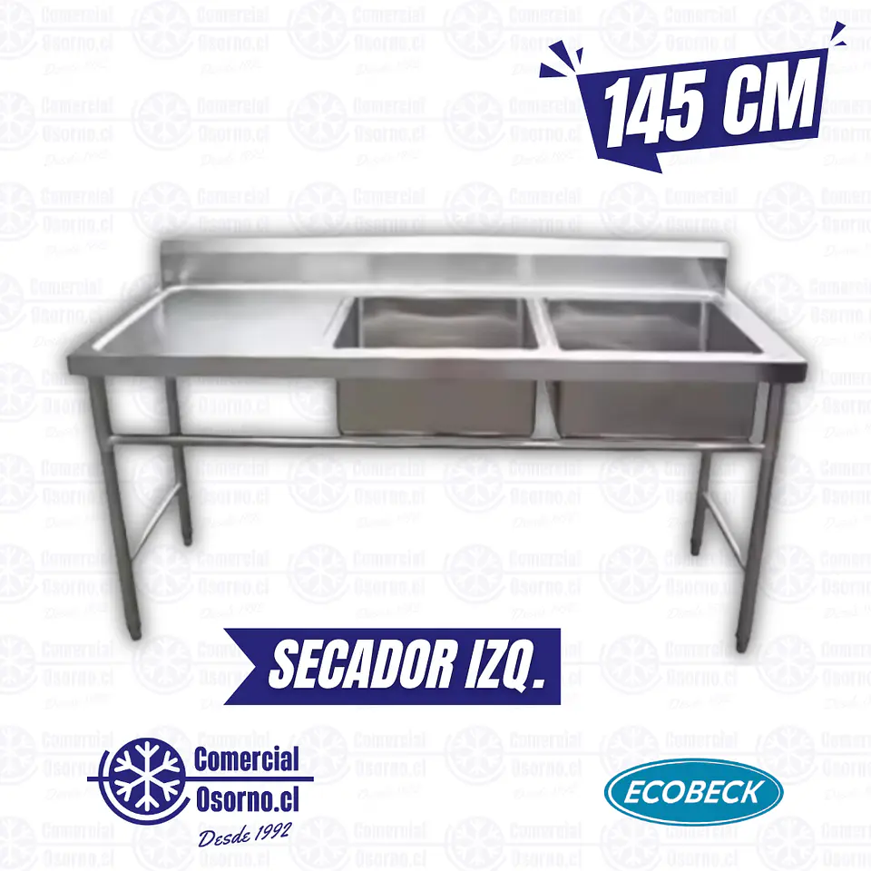 LAVAFONDO 2 TAZA SECADOR IZQ. 145X60X90CM ECOBECK 1