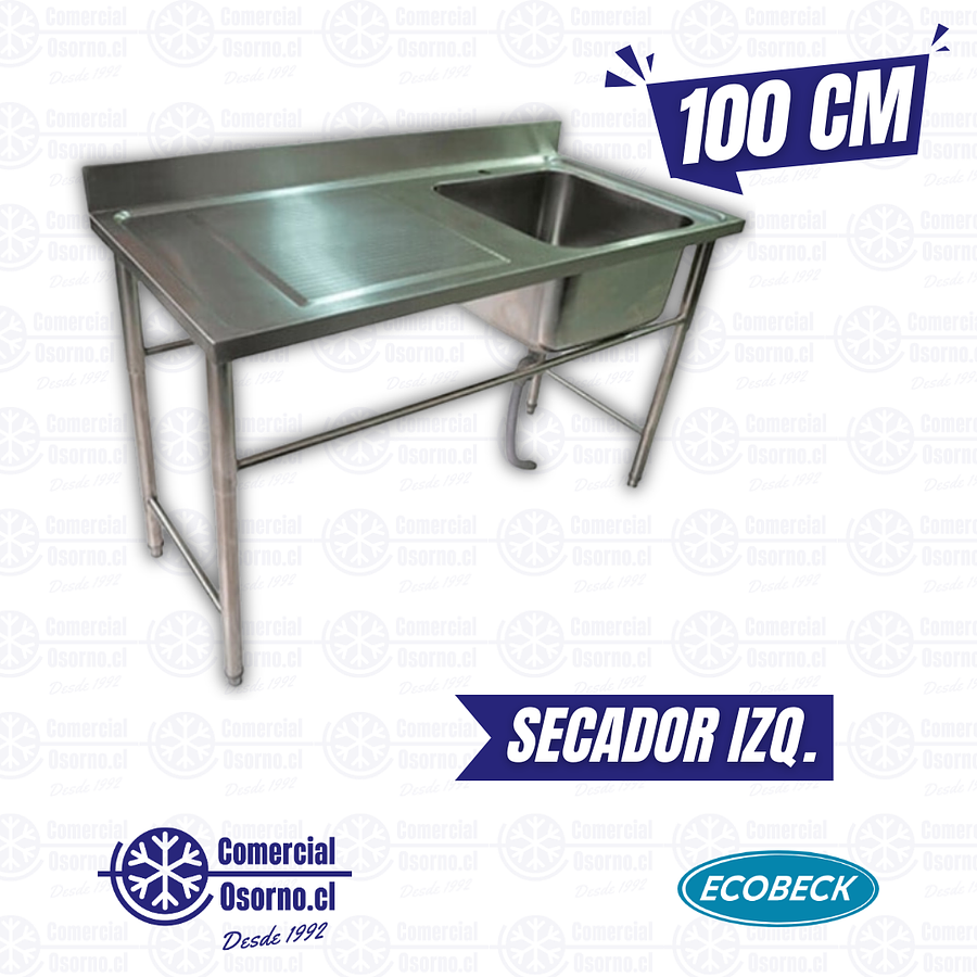 LAVAFONDO 1 TAZA SECADOR IZQ. 100X60X90CM ECOBECK