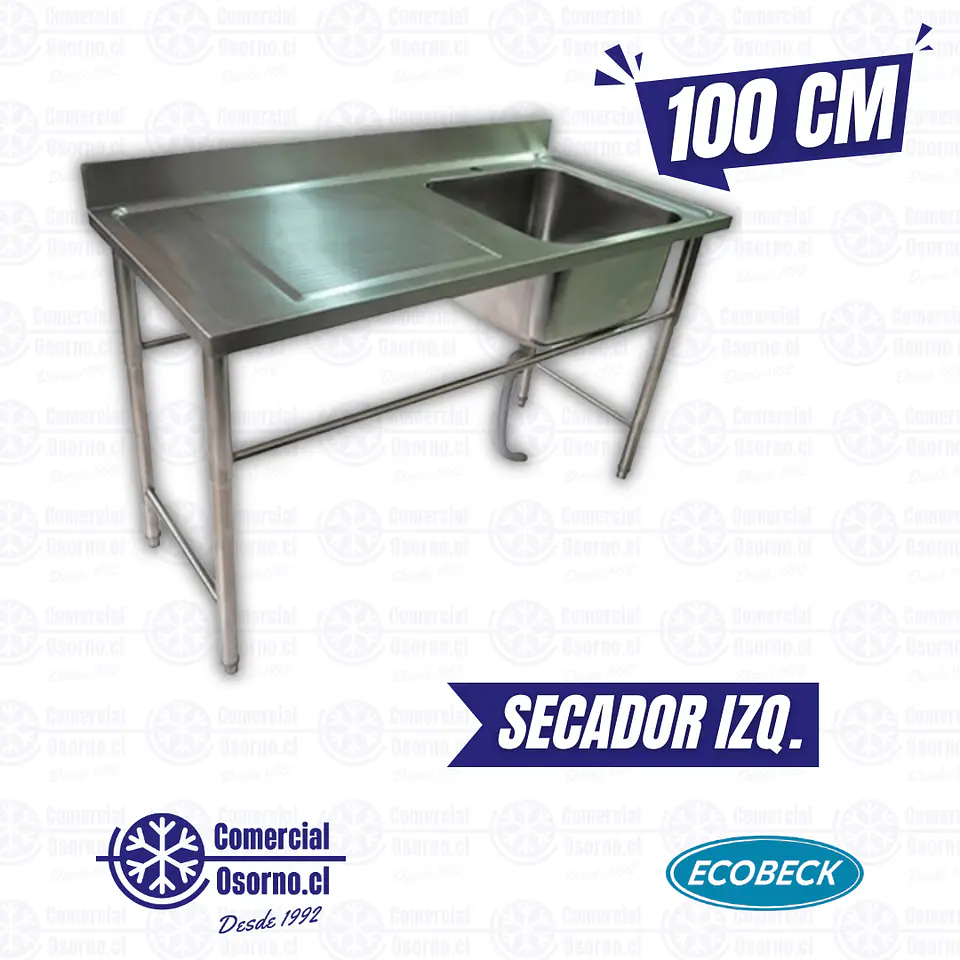 LAVAFONDO 1 TAZA SECADOR IZQ. 100X60X90CM ECOBECK 1