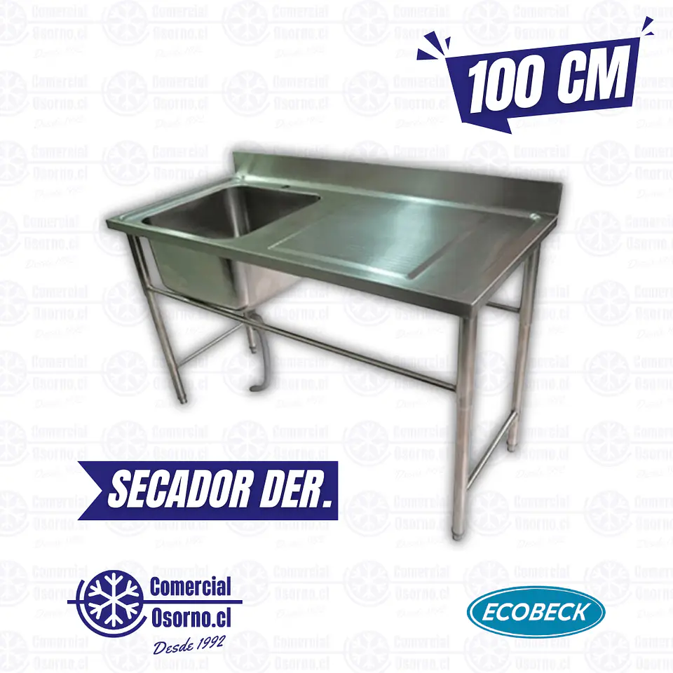 LAVAFONDO 1 TAZA SECADOR DER. 100X60X90CM ECOBECK 1