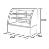 VITRINA PASTELERA 1MT CURVA MAIGAS