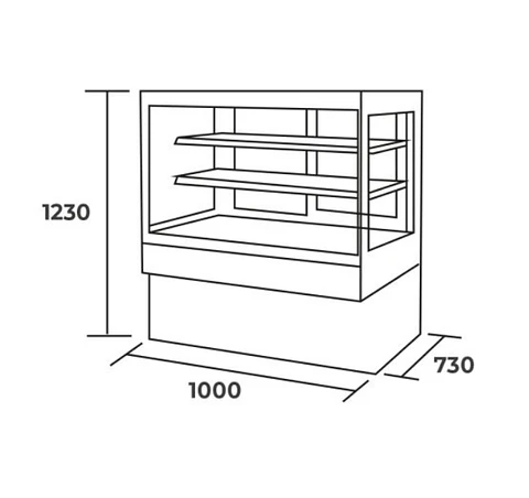 VITRINA PASTELERA 1MT RECTA MAIGAS