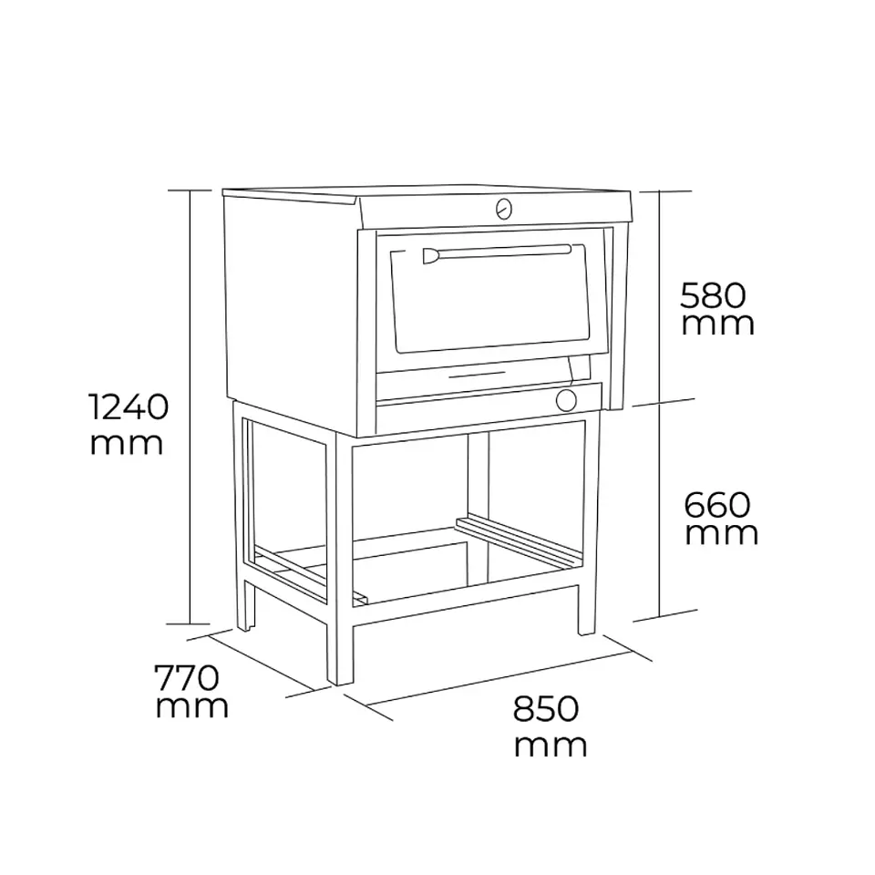 HORNO ECO MAIGAS 1 CÁMARA 58X65CM 10