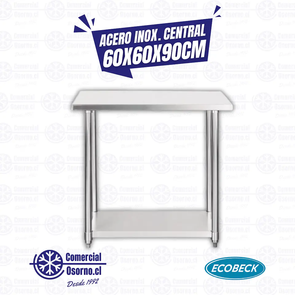 MESÓN ACERO INOX. CENTRAL 60X60X90CM 1