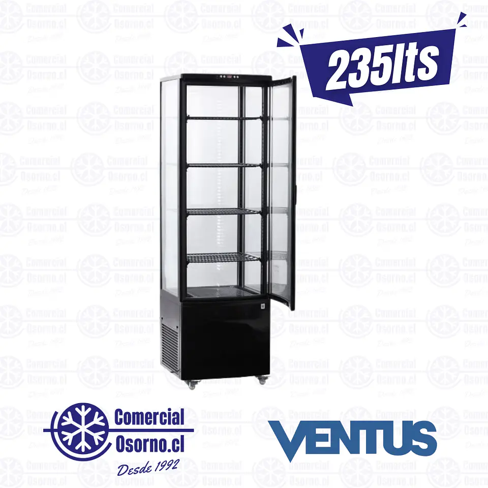VITRINA PASTELERA VERTICAL 235LTS VENTUS NEGRA 1