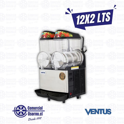 MÁQUINA DE GRANIZADOS 2 VASOS 12X2LTS VENTUS Vg-122A