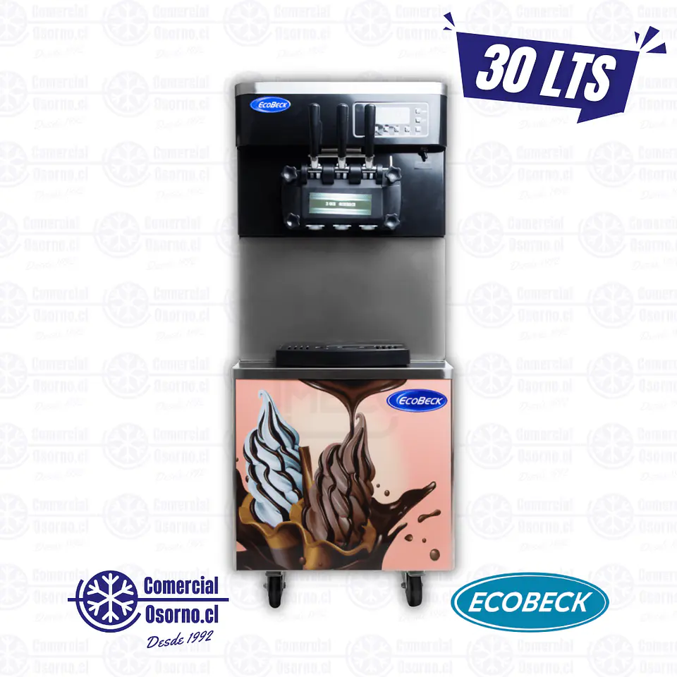 MÁQUINA DE HELADOS SOFT CON RUEDAS ECOBECK 30LTS 1