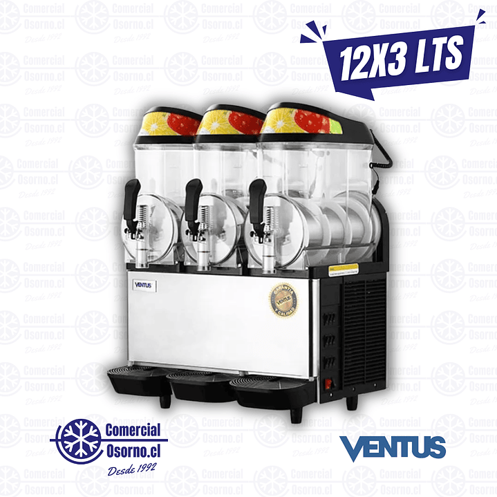 MÁQUINA DE GRANIZADOS 3 VASOS 12X3LTS VENTUS Vg-123A 1