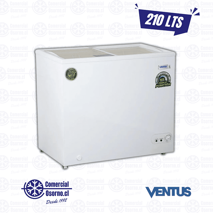 CONGELADOR 210LTS TAPA VIDRIO VENTUS 1