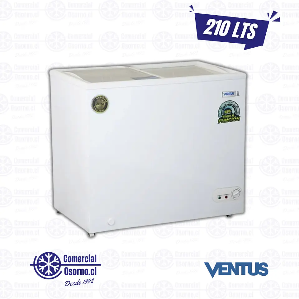 CONGELADOR 210LTS TAPA VIDRIO VENTUS 1