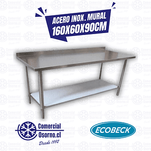 MESÓN ACERO INOX. MURAL 160X60X90CM
