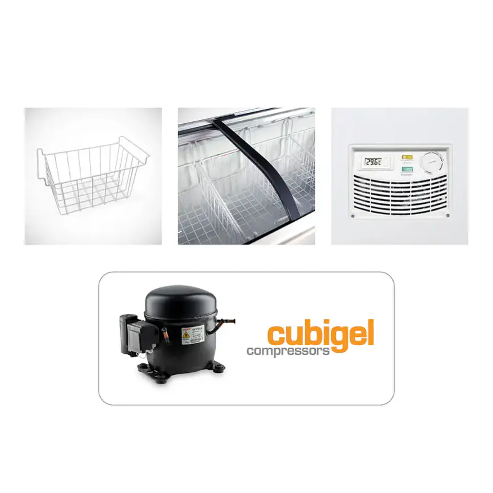 CONGELADOR 320LTS TAPA VIDRIO MAIGAS 3