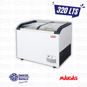 CONGELADOR 320LTS TAPA VIDRIO MAIGAS