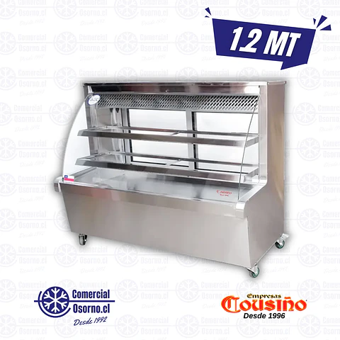 VITRINA REFRIGERADA 1,2M CURVA ACERO COUSIÑO