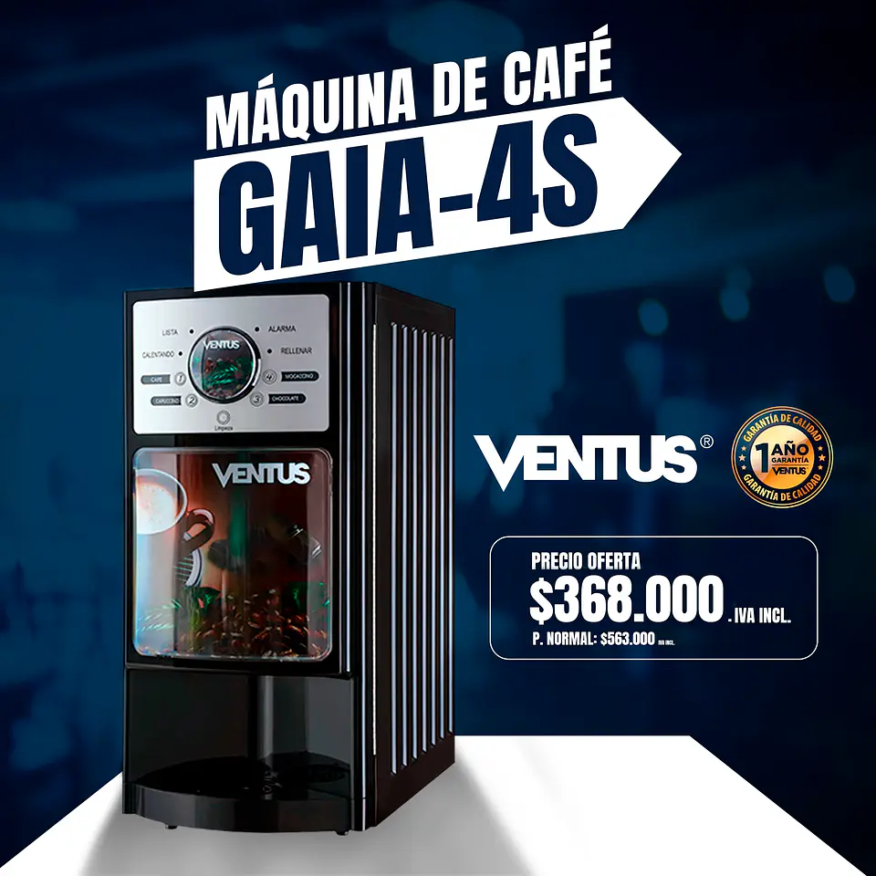 MÁQUINA DE CAFE VENTUS 4 SABORES GAIA4 1