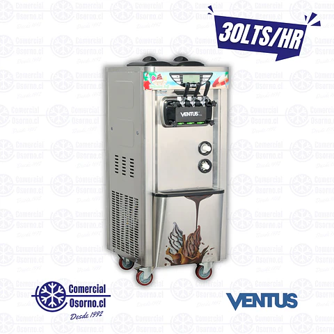 MÁQUINA DE HELADOS SOFT PEDESTAL 30LTS/HR VSP-30 PRO VENTUS