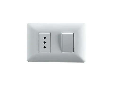 Interruptor simple (9/12) + enchufe simple 10A 250V (blanco)