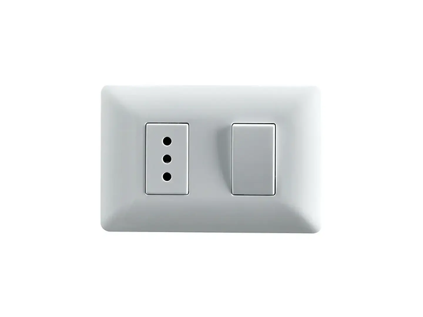 Interruptor simple (9/12) + enchufe simple 10A 250V (blanco) 1
