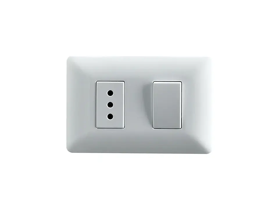 Interruptor simple (9/12) + enchufe simple 10A 250V (blanco) 1