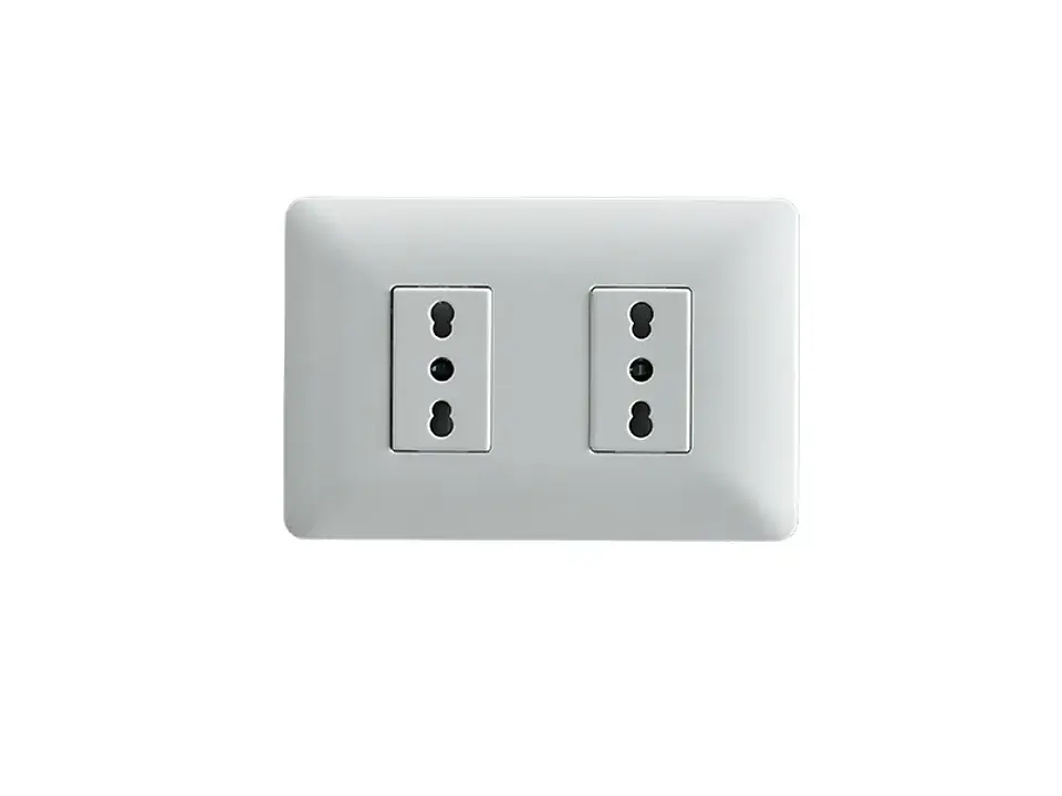Enchufe duplex bipaso 10/16A 250V (blanco) 1