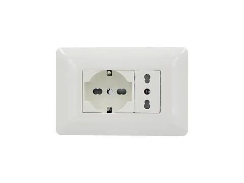 Enchufe schuko + enchufe simple bipaso 10/16A (blanco)