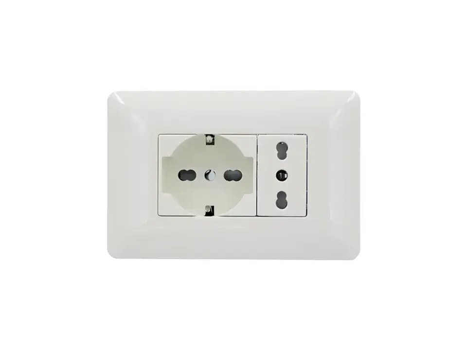 Enchufe schuko + enchufe simple bipaso 10/16A (blanco) 1