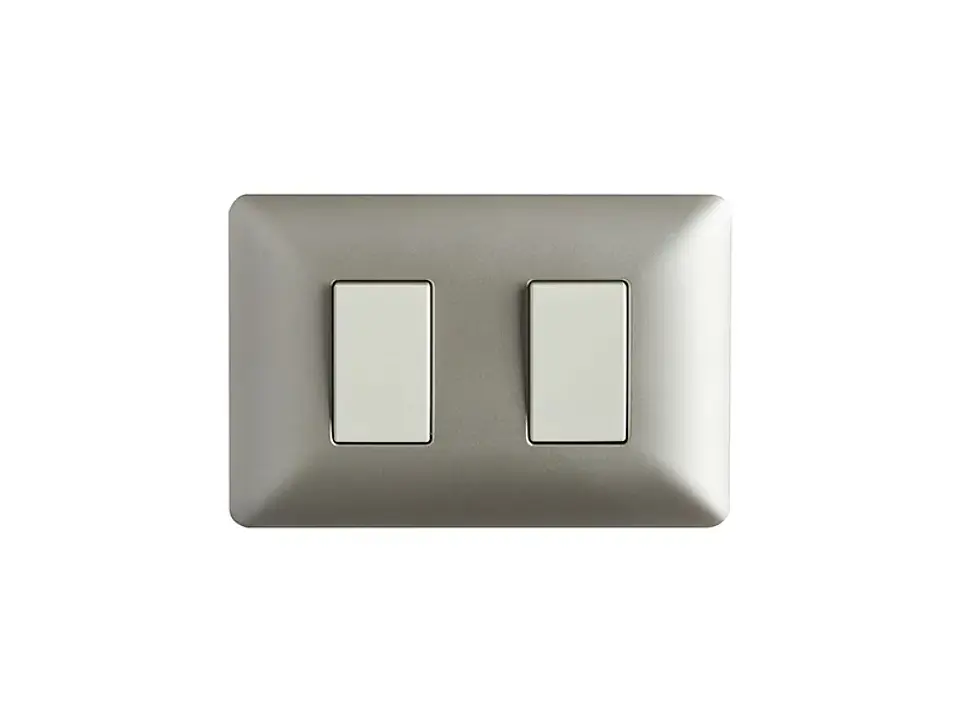 Interruptor doble (9/15) 10A 250V (champagne) 1