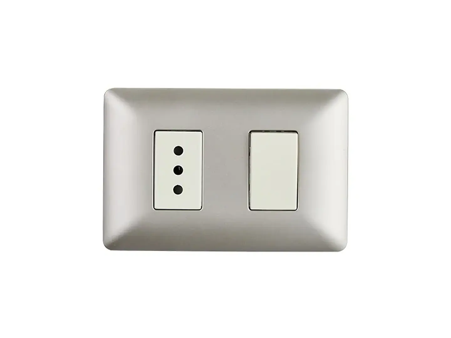 Interruptor simple (9/12) + enchufe simple 10A 250V (champagne) 1