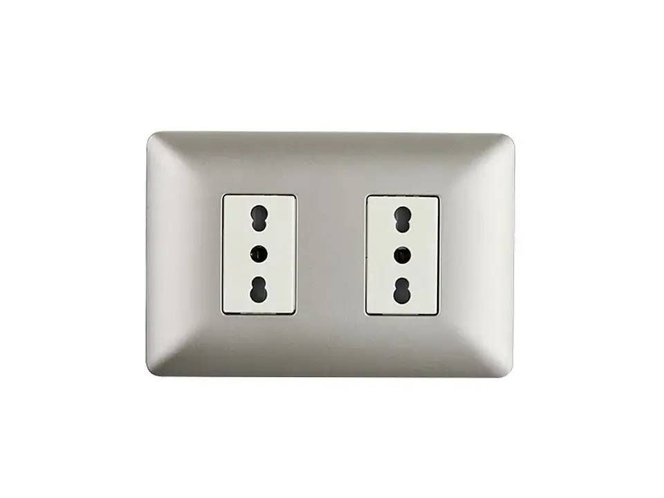 Enchufe doble bipaso 10/16A 250V (champagne) 1
