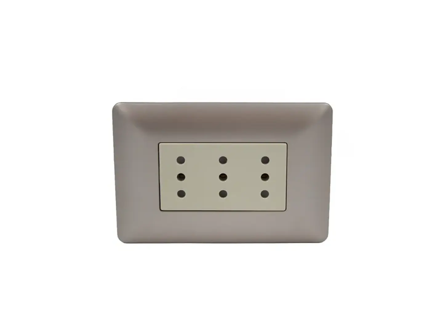 Enchufe triple puenteado 10A 250V (champagne) 1