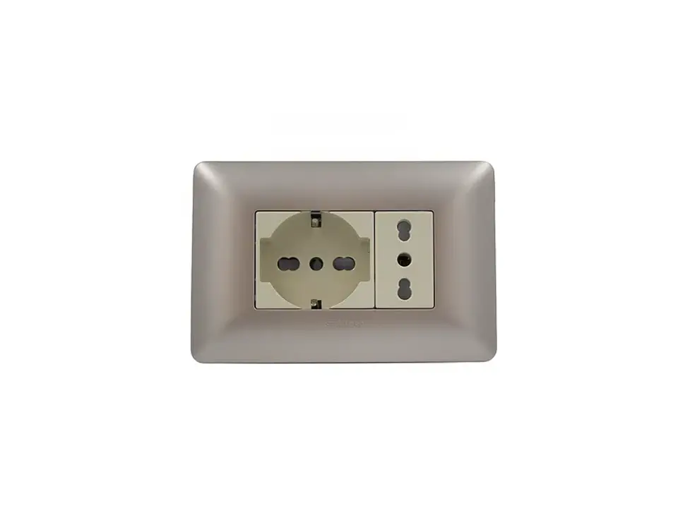 Enchufe schuko + enchufe simple bipaso 10/16A (champagne) 1