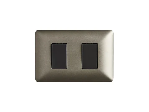 Interruptor doble (9/15) 10A 250V (café)