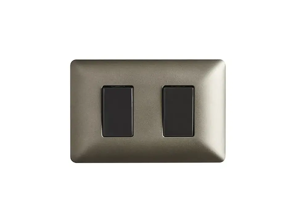 Interruptor doble (9/15) 10A 250V (café) 1