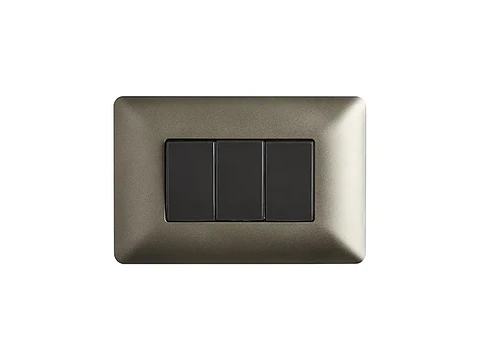Interruptor triple (9/32) 10A 250V (café)