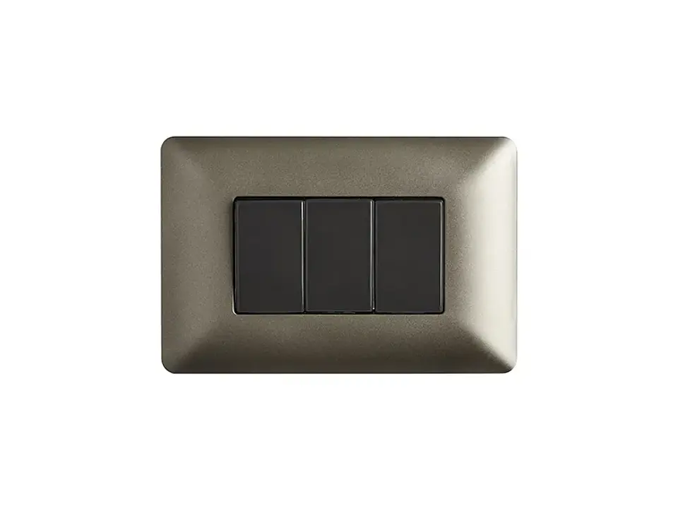 Interruptor triple (9/32) 10A 250V (café) 1