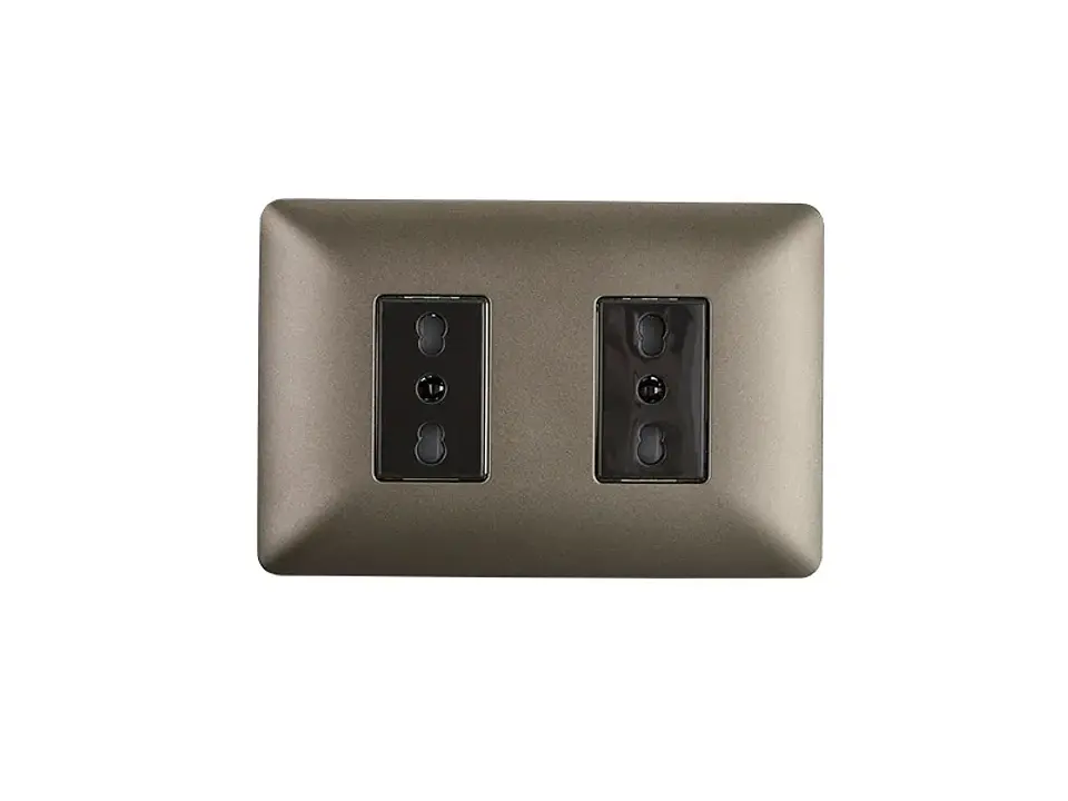 Enchufe duplex bipaso 10/16A 250V (café) 1