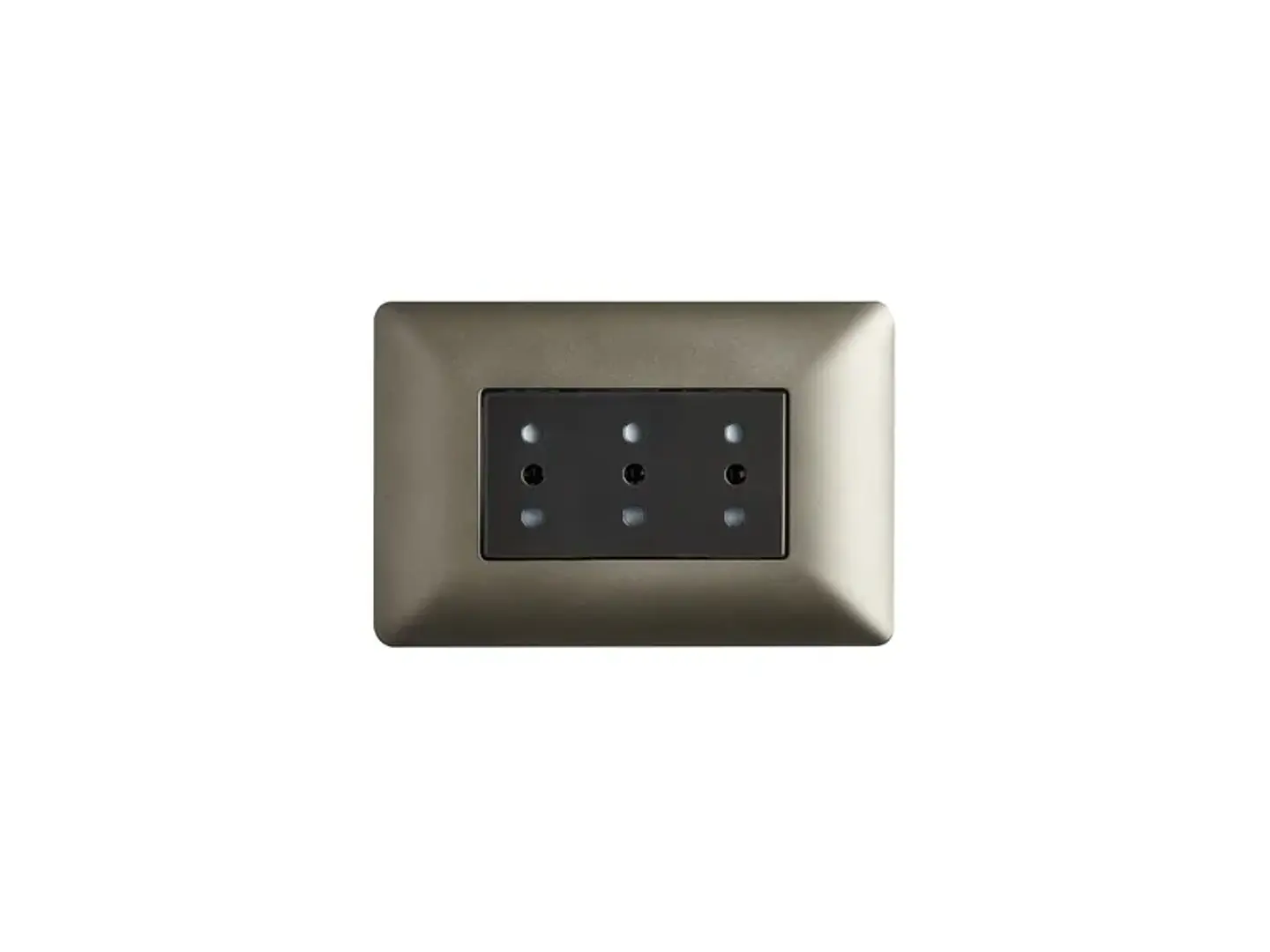Enchufe triple puenteado 10A 250V (café) 1