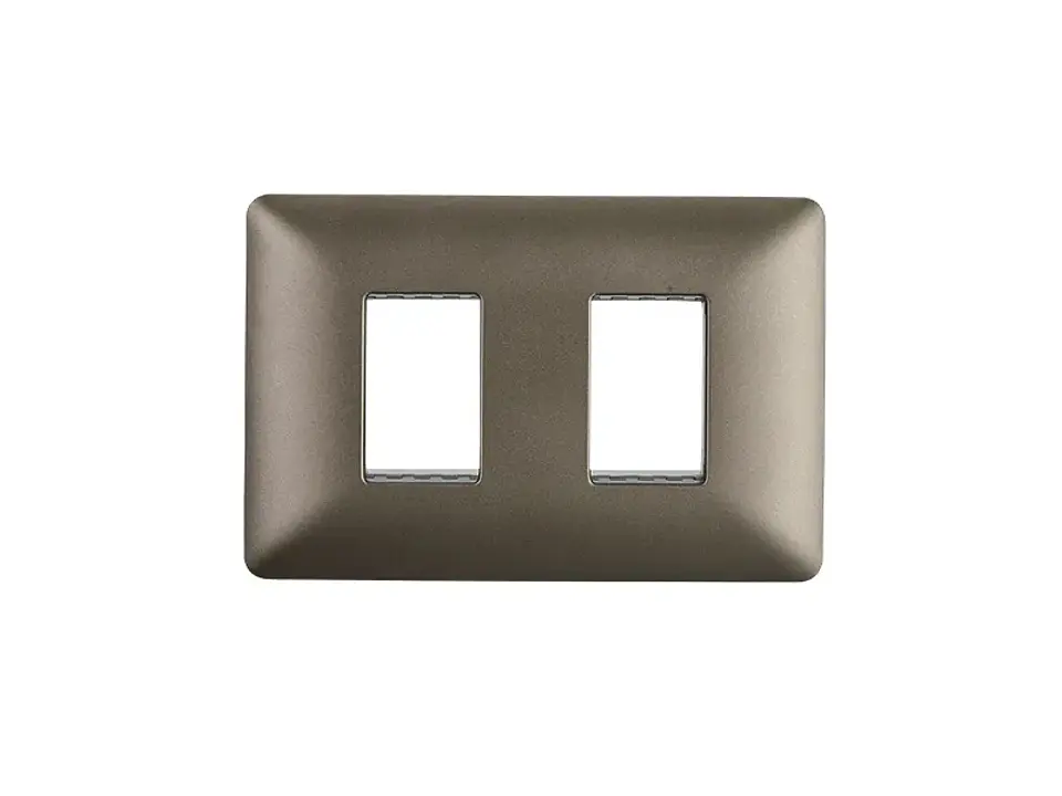 Placa doble c/soporte (café) 1