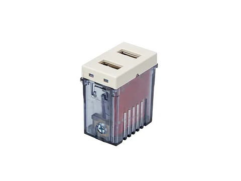 Módulo toma USB doble (café)